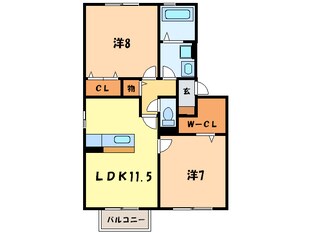 クレ－ルヒル白水の物件間取画像